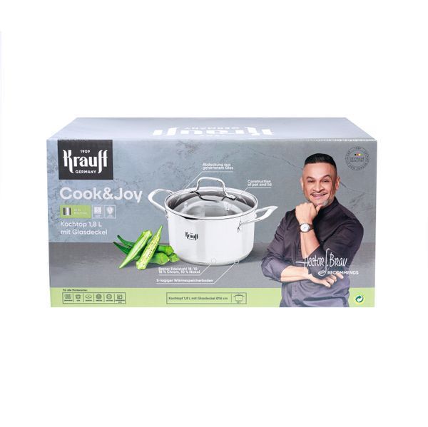 Набор кастрюль Cook&Joy 4,6л, 3,5л, 1,8л и сковороды 28см и WOK 28см Smart Fry Krauff 66-444-462 фото