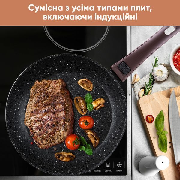 Набір сковорід зі знімними ручками Transform 26см, 28см та млинцевої сковороди 24см Krauff 66-444-536 фото