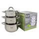 Набір каструль Steil Krauff 4,5л, 3,4л та 5,8л зі скляними кришками + ПОДАРУНКИ 66-444-374 фото 2