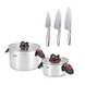 Набір із 2 каструль Prime Chef 6,1л та 1,9л зі скляними кришками і набір ножів 3 предмети Krauff 66-444-578 фото 2