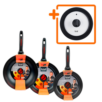 Набір сковорід Smart Fry 24см, 28см та WOK 28см Krauff + ПОДАРУНКИ 66-444-402 фото