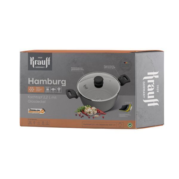 Набор кастрюли Hamburg 4,3л, ковша 1,1л и сковорода 28см и 26см Krauff + ПОДАРКИ 66-444-616 фото