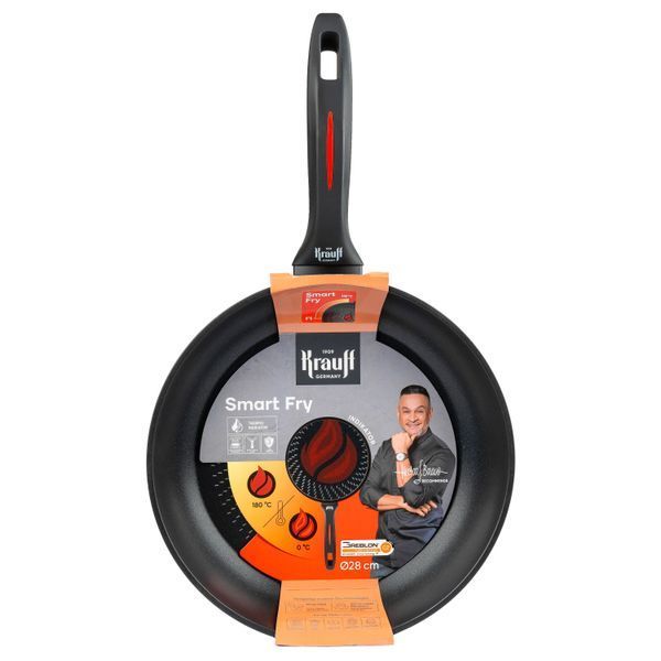 Набір сковорід Smart Fry 26см, 28см та млинцевої сковороди 24см з кришками 26см і 28см Krauff + ПОДАРУНКИ 66-444-671 фото