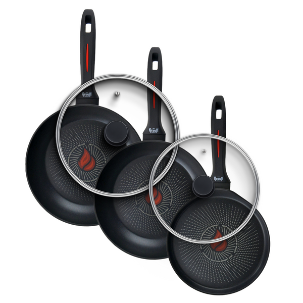 Набір сковорід Smart Fry 26см, 28см та млинцевої сковороди 24см з кришками 26см і 28см Krauff + ПОДАРУНКИ 66-444-671 фото